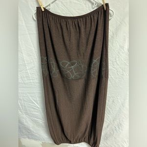 Blue fish vintage hand painted brown skirt in great shape